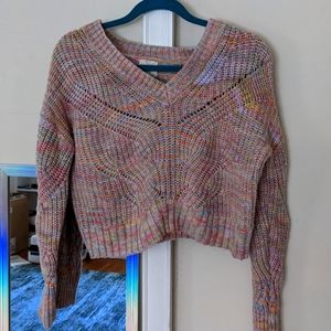 Knit sweater size: small color: colorful pastel tones